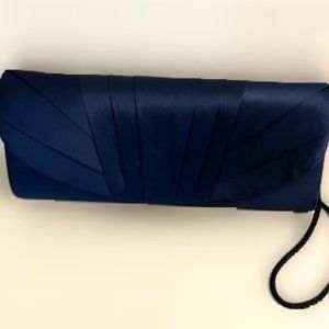 JESSICA MCCLINTOCK Blue Satin evening clutch